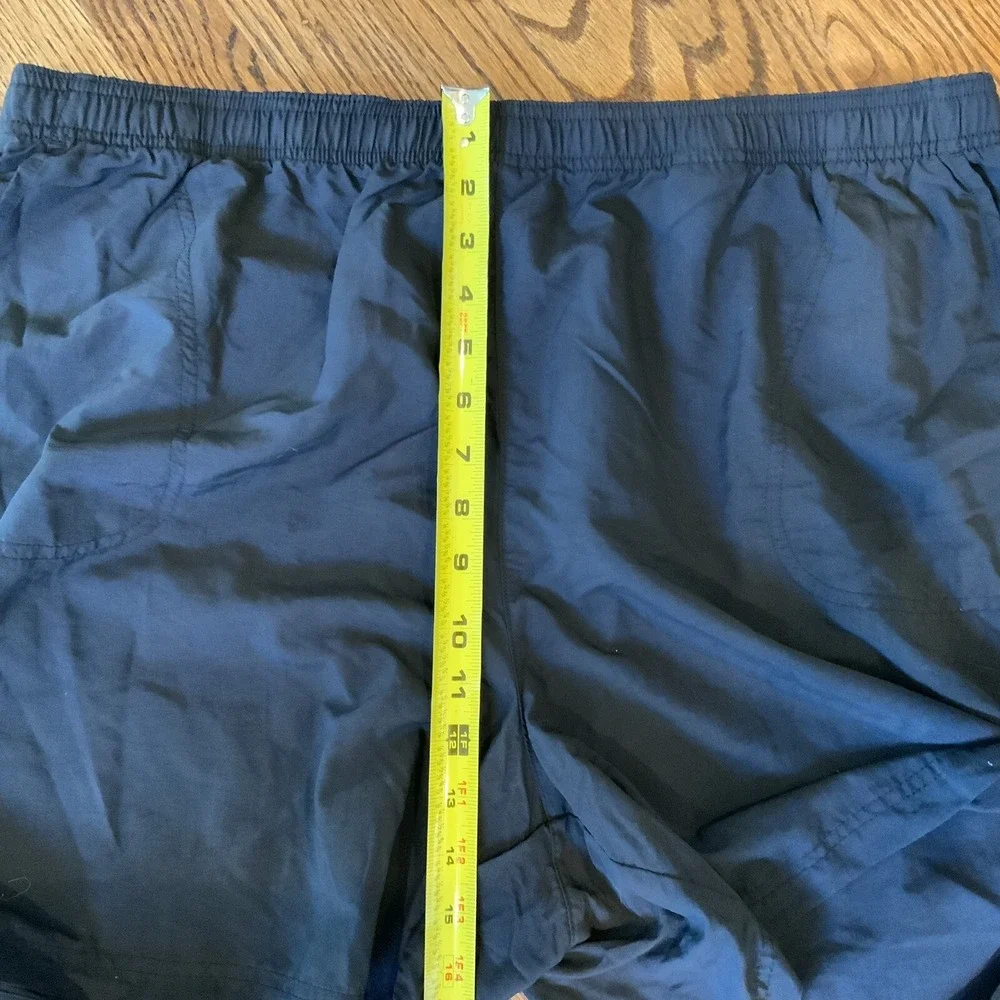 COLUMBIA 2XL Black Nylon Shorts Elastic Waist Pockets Hiking Fishing Swimming